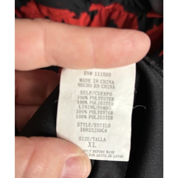 Love Reign Chevron Dress Red Black Size XL Lined Scoop Neck Elastic Waist - Picture 6 of 7